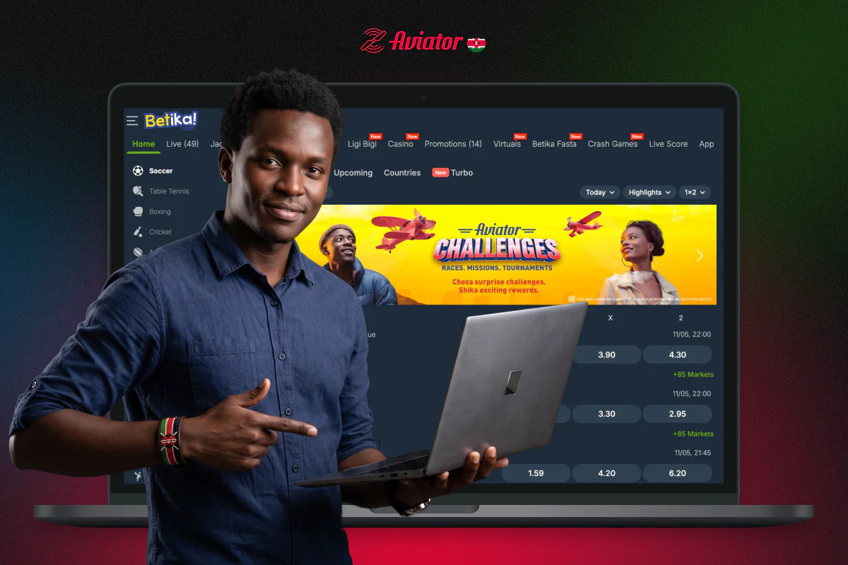 Users from Kenya can play Aviator on the Betika online platform